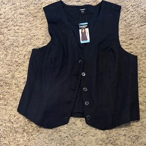 Express Black Button-Down Blouse